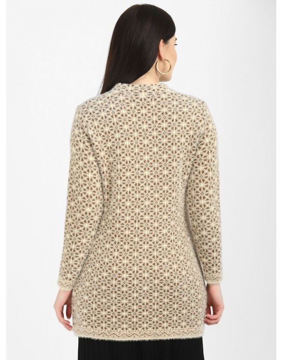 Women Long coat brown Front Design with button